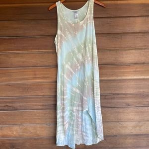 Hard Tail tie dyed hi-low rayon dress size M